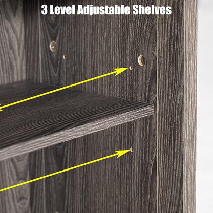 LED Farmhouse TV Stand for 65 inch TVs, Rustic Entertainment Center TV Cabinet - Image 8