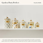 MACKENZIE-CHILDS Wildflowers Enamel Canister, Floral Kitchen Storage Container with Lid, Small