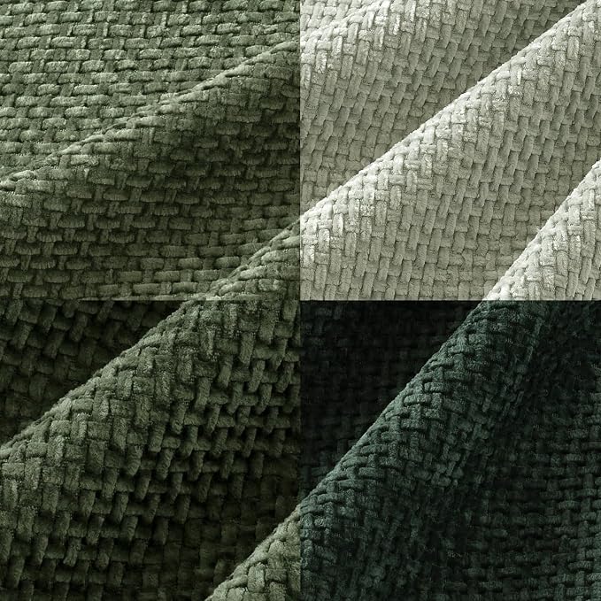 MIULEE Soft Decorative Chenille Pillow Covers Forest Green 18x18 Pack of 4 | - Image 2