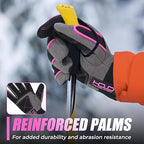 HANDLANDY Waterproof Insulated Work Gloves, 3M Thinsulate Thermal Winter Gloves for Men Women Touch Screen, Warm Ski Snowboard Cold Weather Gloves (Medium, Pink)