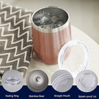 DOMICARE Stainless Steel Wine Tumbler Bulk with Lid, Personalized Rose Gold Insulated Tumblers Set, 12oz Travel Coffee Cups Pack of 1