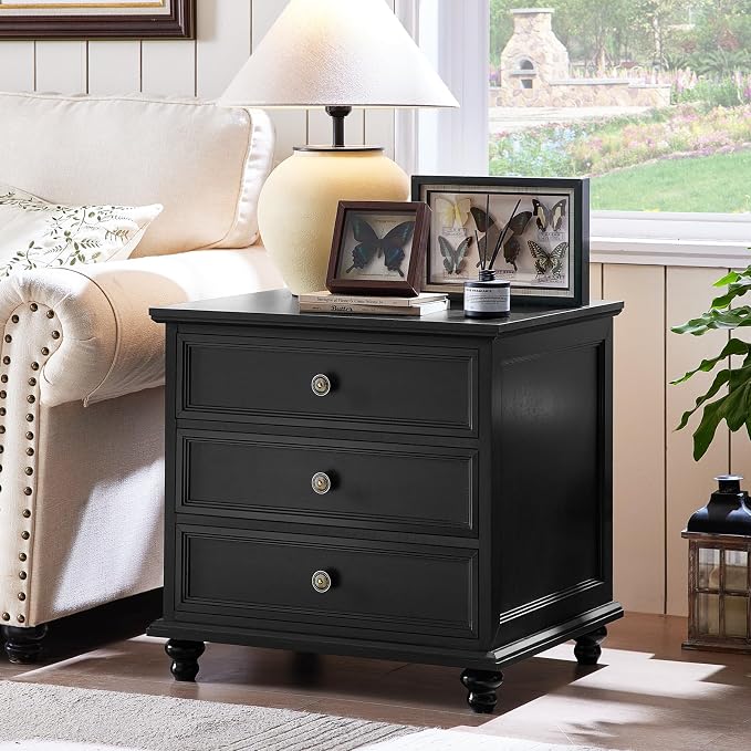 Joaxswe 24" Wide Farmhouse Night Stand, Large End Table by Joaxswe