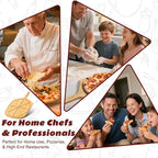 Wood Pizza Peel 16 Inch Pizza Paddle Spatula Serving Board Bamboo Pizza Cutting Boards with 8 Slice Grooves and Handle for Kitchen Oven Pastry Pizzas