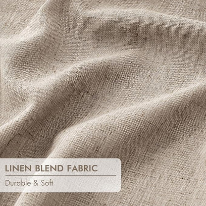 MIULEE Sand Pinch Pleated 100% Blackout Linen Curtains 40x102 Inches | Room - Image 6