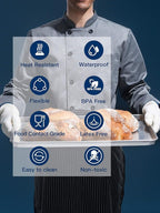 LANON Protection Wahoo Liquid Silicone Smoker Oven Gloves, Food-Contact Grade, Heat Resistant Gloves for Cooking, Grilling, Baking, White, M/8