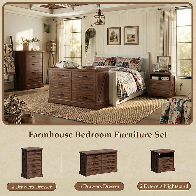 AODK 24 Inch Farmhouse Nightstand - Image 7