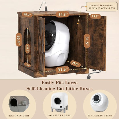 Heybly Litter Box Enclosure, Large Robot Cabinet - Image 4
