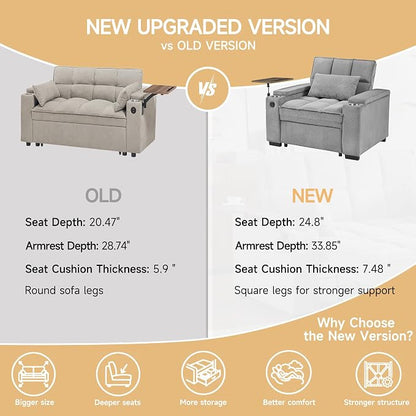 Large Size Convertible Sleeper Chair Futon Sofa Bed, Comfortable thick cushion - Image 7