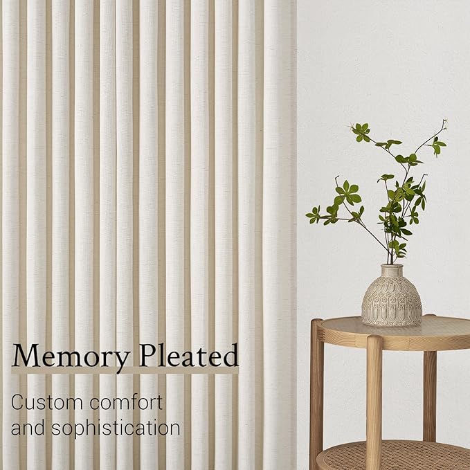 Topfinel Pinch Pleated Curtains 90 Inches Long 2 Panels Set, Birch Semi Sheer - Image 7