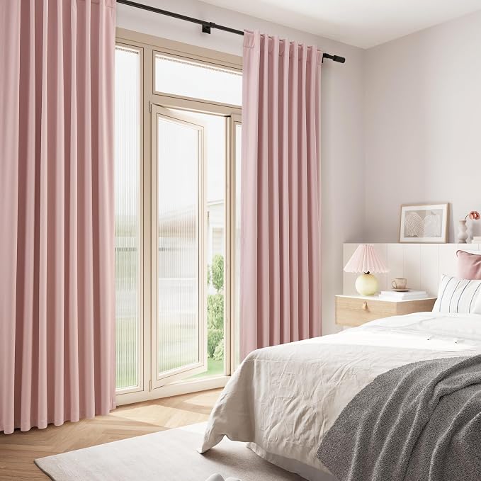 100% Blackout Curtains 80 Inch Length 2 Panels Set - Image 8