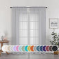Sheer Curtains 72 Inches Long for Living Room Bedroom, Rod Pocket Fimly Voile by OWENIE