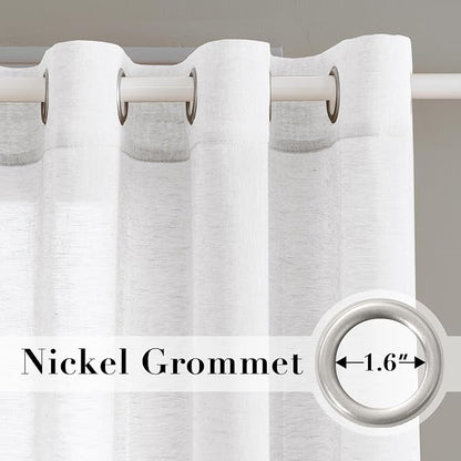 H.VERSAILTEX Natural Linen Semi Sheer Curtains Soft Semi Sheer Curtain Panels - Image 2