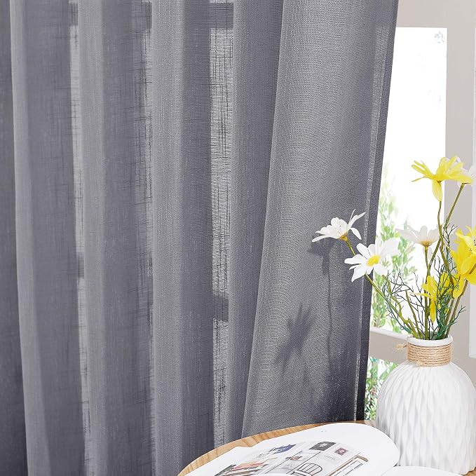 NICETOWN Linen Textured Sheer for Bedroom - Image 4