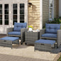 Vongrasig 5 Piece Patio Furniture Set, Small Balcony Furniture, PE Wicker by Vongrasig