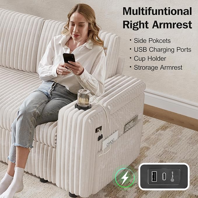 Vipbear 111" Modular Sectional Sleeper Sofa - Image 8