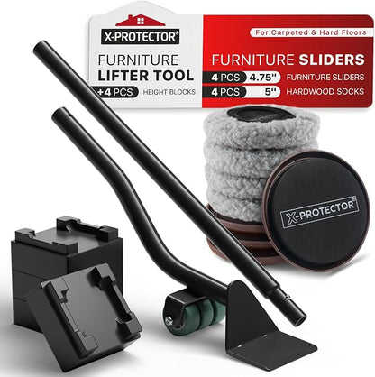 X-Protector Multi-Surface Furniture Sliders & Furniture Lifter Tool Set by X-Protector