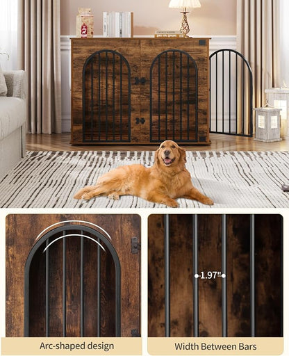 Hzuaneri 44.1" Wooden Dog Crate Furniture, Indoor Dog Kennel Dogs Cage - Image 5