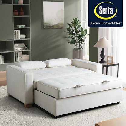 Serta Ainsley 66.5" Convertible Sleeper Loveseat, Full Size, Dreamcoil Comfort - Image 5
