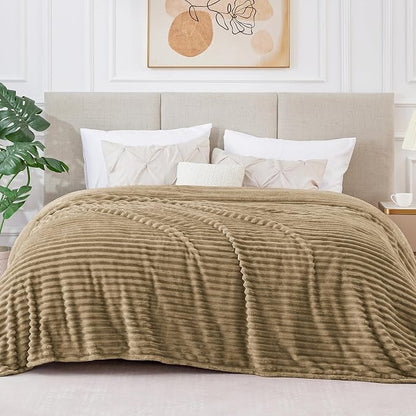 BEDELITE 3D Ribbed Jacquard Brown Blankets Queen Size - Image 8