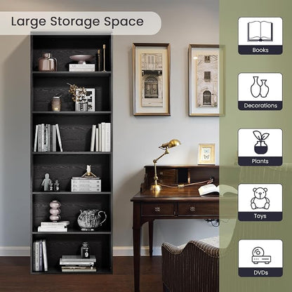 GRUSIGN 71" Tall 6-Tier Bookshelf, Large Open Display Bookcase - Image 9
