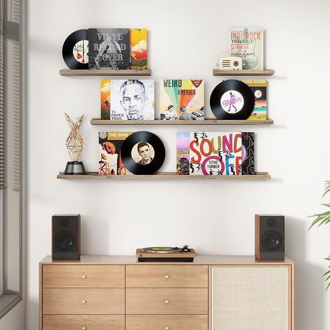 Floating Picture Ledge Shelves for Wall Set of 8, 16 Inch Wall Shelves - Image 2