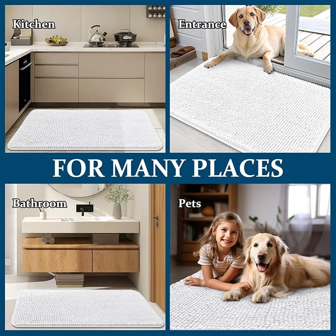 OLANLY Dog Door Mat for Muddy Paws 45x27, Super Absorbent Chenille Mud Mat | - Image 8