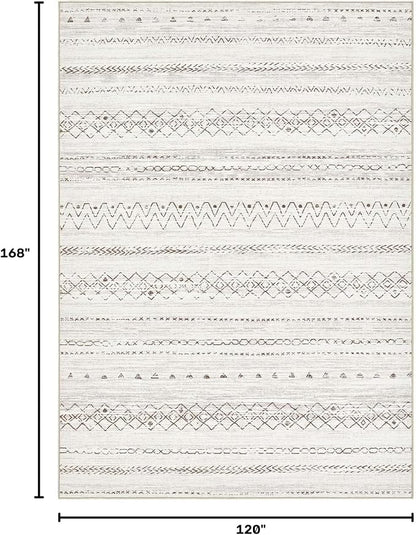 cotiled Boho 10x14 Area Rug for Living Room: Large Moroccan Washable Rug | - Image 2