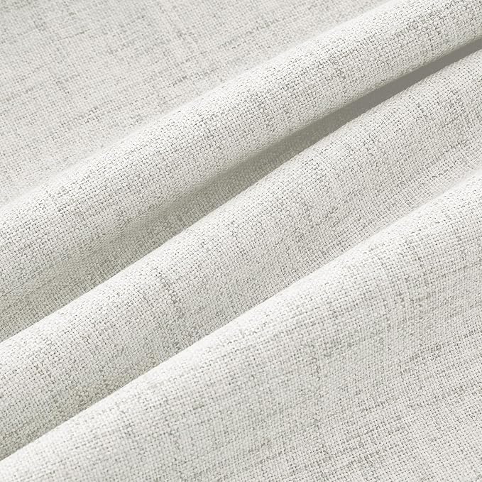 MIULEE 100% Blackout Linen Curtains 42 x 63 Inch Light Beige 2 Panels | Thermal - Image 9
