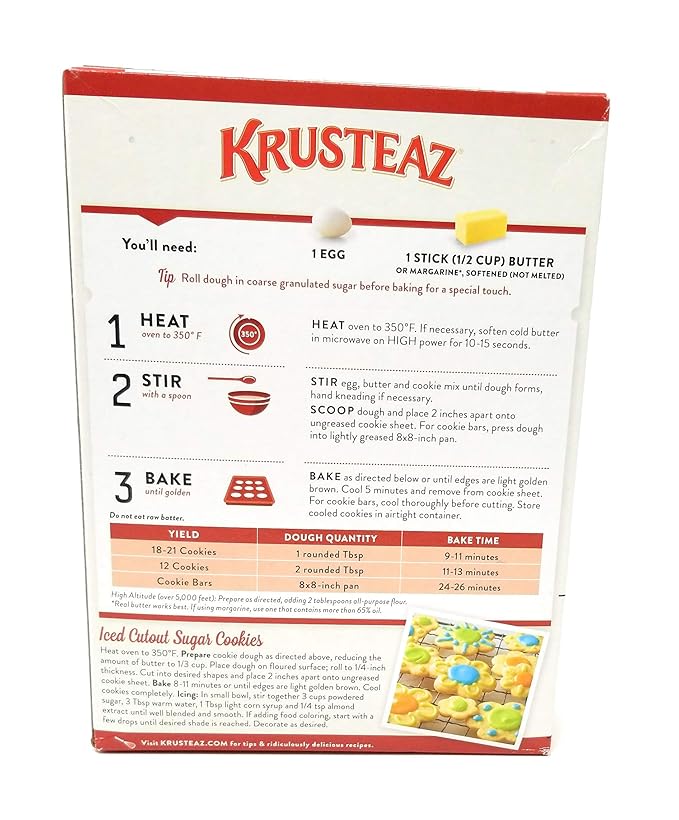 Krusteaz Cookie Mix, Butter Vanilla Sugar Cookie Mix, 14 Ounce Box (Pack of 4)