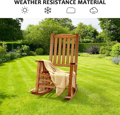Hupmad Wooden Oversized Porch Rocker Chair - Image 3