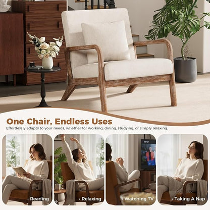 ELUCHANG Modern Accent Chairs Set of 2, Upholstered Reading Arm Chair - Image 7