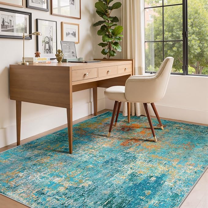 RELEANY Washable 8'x10' Abstract Area Rug - Image 4