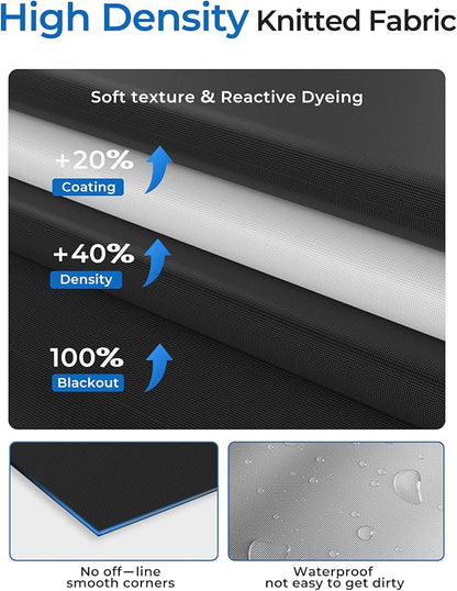 Blackout Curtains 63"x72" Portable No Drill Black Out Window Cover | 100% - Image 7