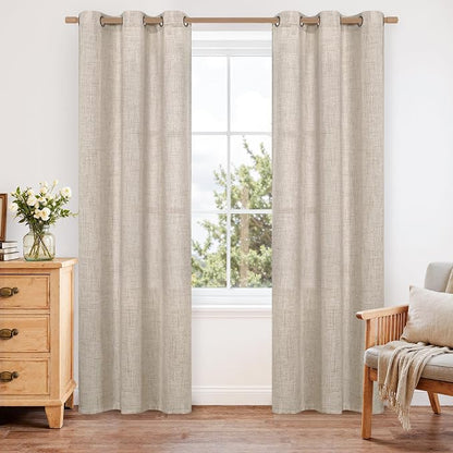 YoungsTex Natural Linen Curtains 42 X 84 Inch Long by YoungsTex