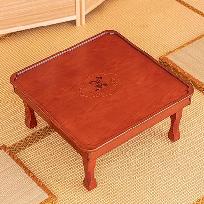 Square Folding Coffee Table, Korean Dining Table, Solid Wood Low Tables by Unknown
