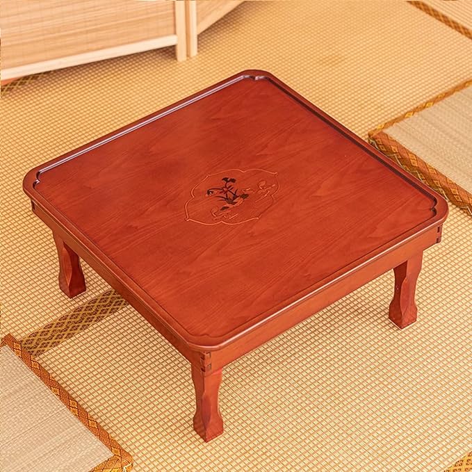 Square Folding Coffee Table, Korean Dining Table, Solid Wood Low Tables by Unknown