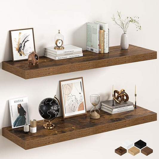 Floating Shelves 48Inch Long, 12 Inch Deep Floating Shelves by FunMemories