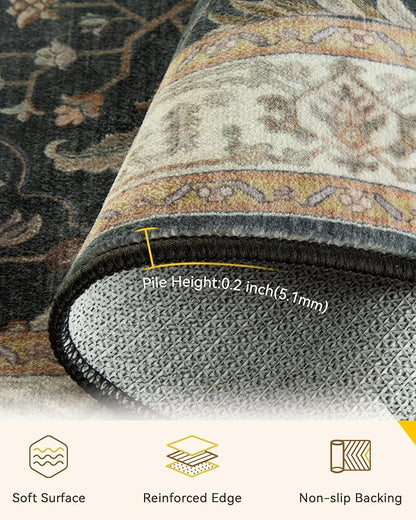 RELEANY Washable Area Rug, Square 7'x7', Water Repellent, Pet Friendly - Image 2