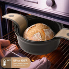 TuBon 8.3" Silicone Bread Sling for Dutch Oven - 1pcs Non Stick Reusable Baking Mat with Handles, Perfect for Sourdough Bread, Round Pizza, Artisan Loaf - Easy Clean, Odor Free, Heat Resistant