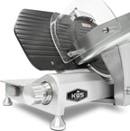 KWS MS-10ET All Metal 320W Electric Meat Slicer 10-Inch with Non-sticky Teflon Blade & Extended Back Space, Frozen Meat/Cheese/Food Slicer Low Noise Commercial and Home Use [ ETL, NSF Certified ]