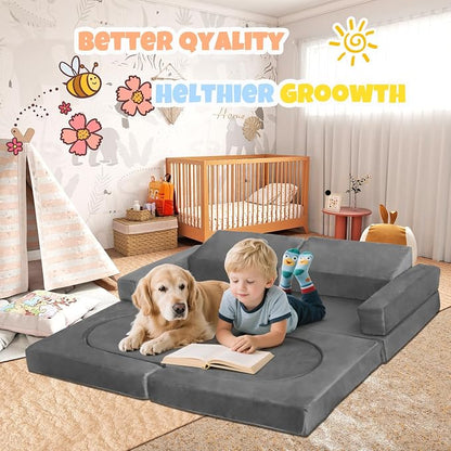 10 Pcs Modular Kids Play Sofa – Versatile Convertible Foam Cushion That Doubles - Image 4