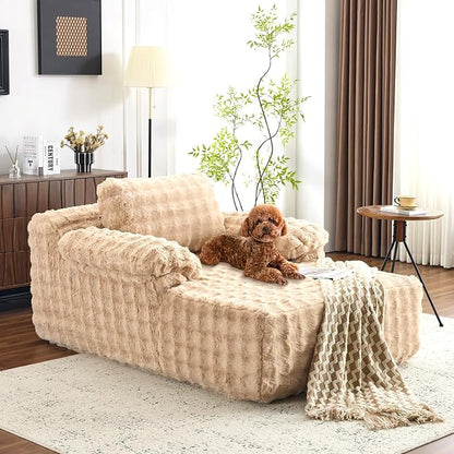 VINGLI Boneless Chaise Lounge Chair Indoor, 55.5" Deep Seat Sleeper Sofa Bed - Image 9