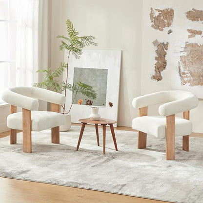 VKNOW Accent Chairs Set of 2, Modern Upholstered Living Room Chair Armchair by VKNOW