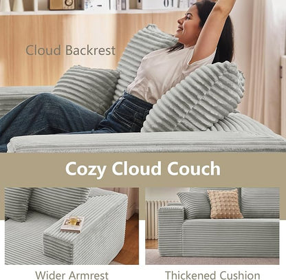 167.7" Sectional Cloud Couch for Living Room, Modular Floor Deep-Seat Sofa - Image 7