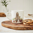 Royal Worcester Wrendale Designs 14 oz Mug, Grow Your Own with Bunny Illustration - Floral Animal Mug for Cottagecore Kitchens - Microwave, Dishwasher, Freezer Safe Fine Bone China Drinkware