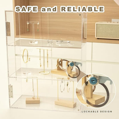 Acrylic Display Case with Lock Key, 3 Shelf Locking Countertop Display Case - Image 3
