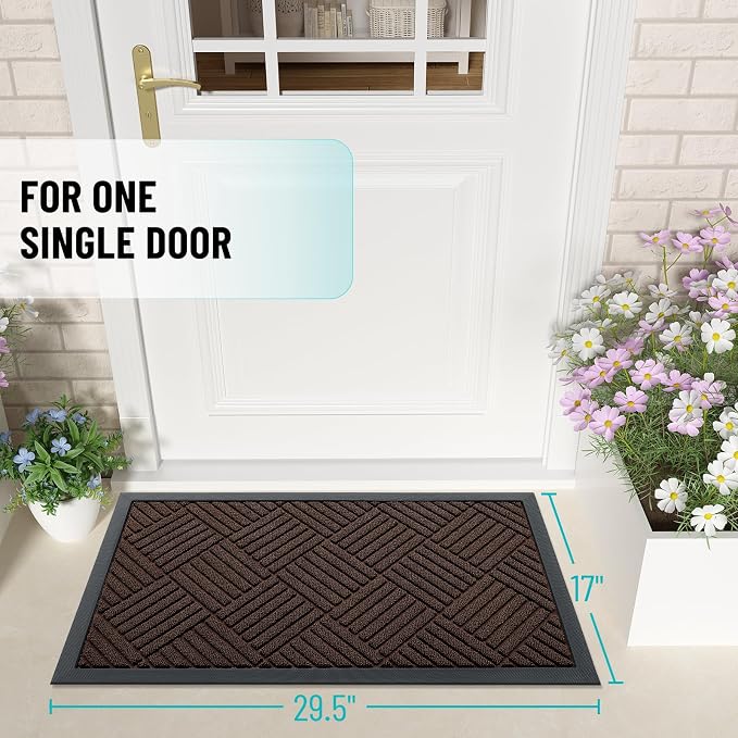 OLANLY Front Door Mat Outside Entrance, Waterproof Heavy-Duty Doormat | 29.5x17 - Image 2