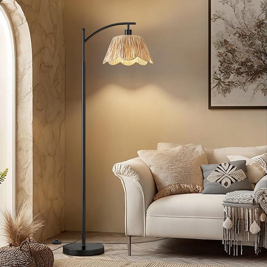 Oneach Boho Floor Lamp with 3 Color Temperatures, Farmhouse Floor Lamps by Oneach