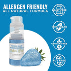 Bakell - Neon Blue Tinker Dust (4g, 1x Mini Spray Pump) Edible Glitter for Food, Desserts, and Beverages!