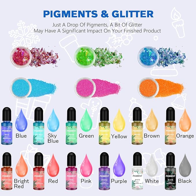 IGaiety Resin Coaster Molds Silicone Kit Cutting Serving Board Mold 82 Pcs Geode Tray Molds with Pigments for Starter Beginners Bundle Epoxy Resin Coasters Casting Kit Cup Mats Home Decoration Set